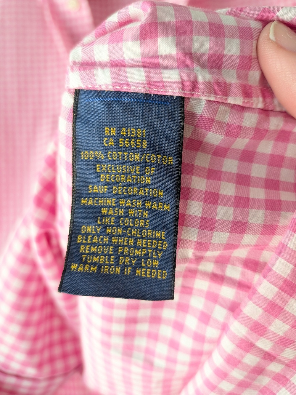 Ralph Lauren Pink Gingham Button-Down Shirt - Picture 7 of 9